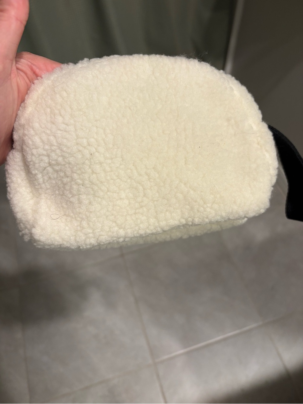 kate spade cream sherpa cosmetic pouch